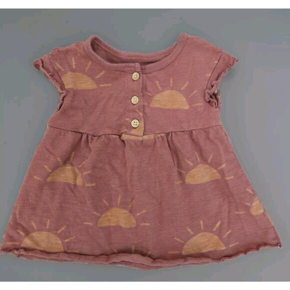Little Co. Lauren Conrad Henley Dress Sun Print 3mos Bohemian - Picture 1 of 5